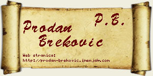 Prodan Breković vizit kartica